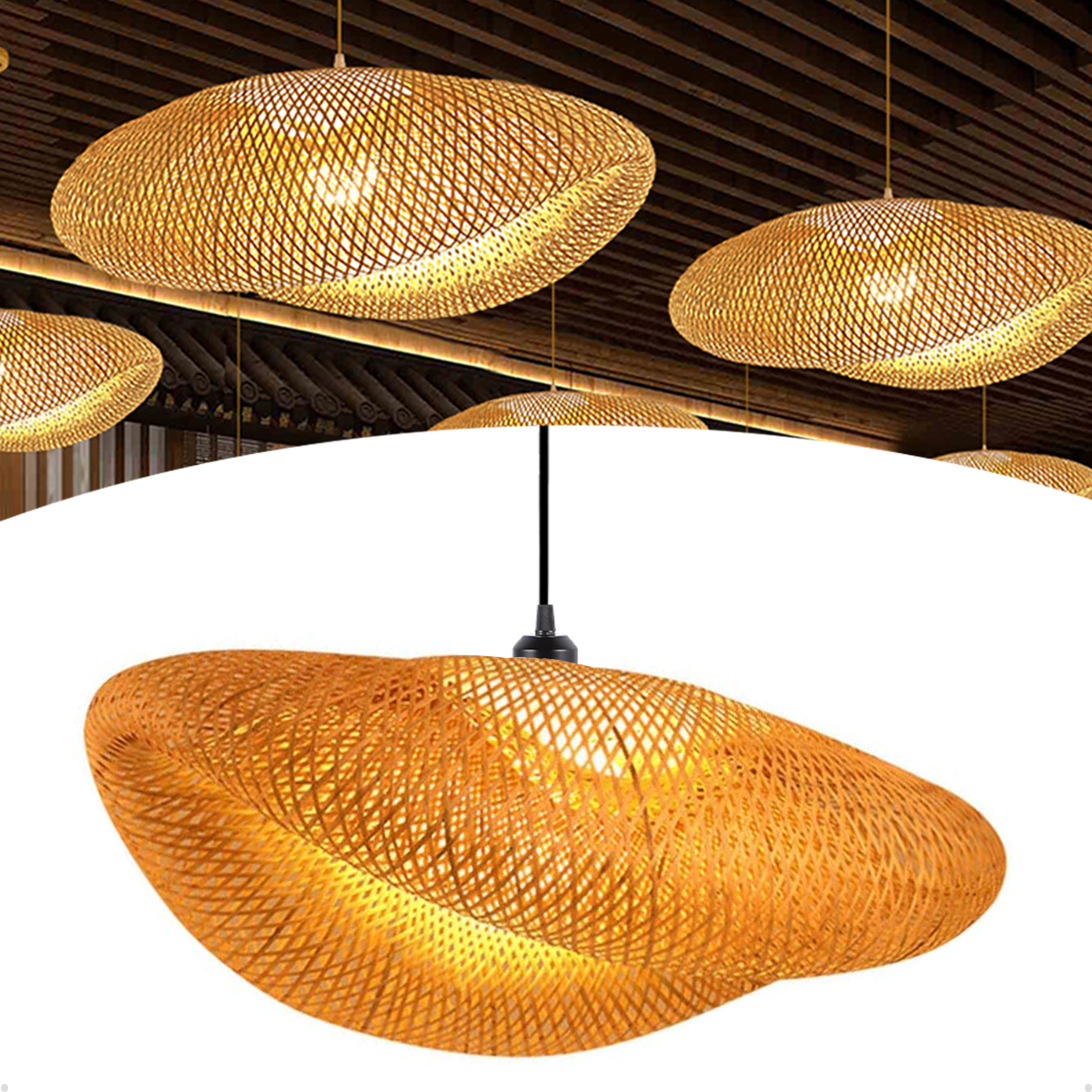 Luminária Pendente de Bambu Honolulu 40cm