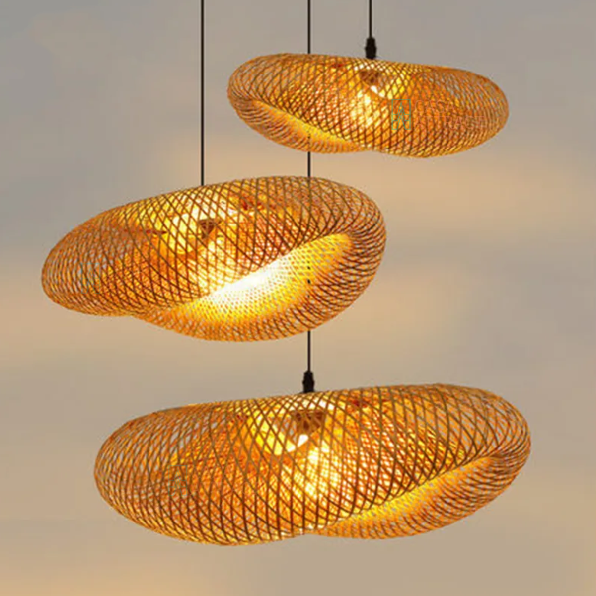 Luminária Pendente de Bambu Honolulu 40cm