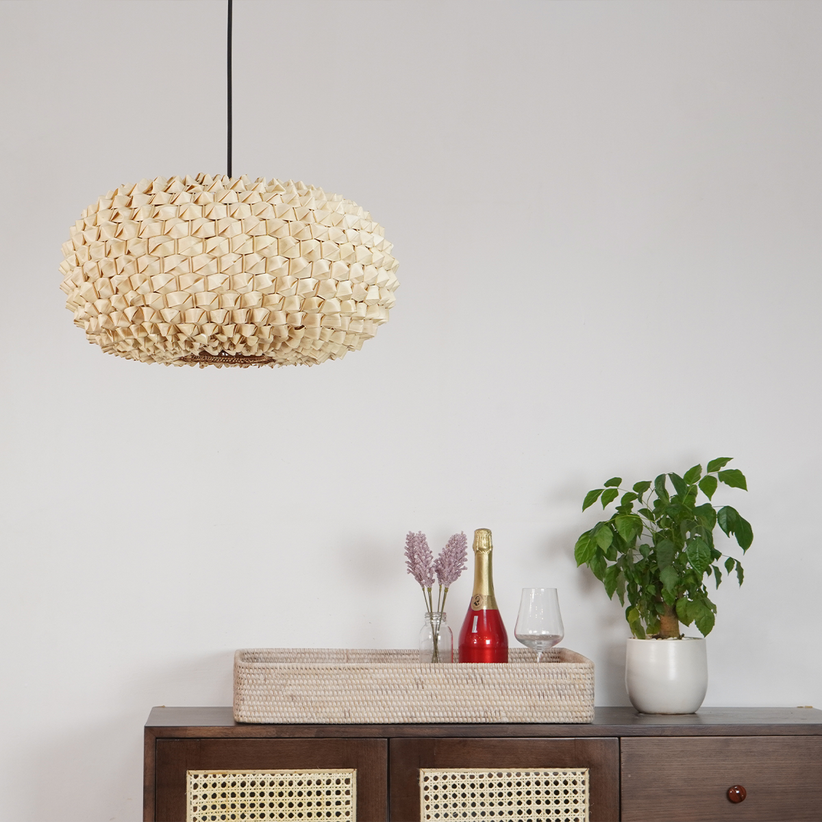 Luminária Pendente de Bambu Califórnia