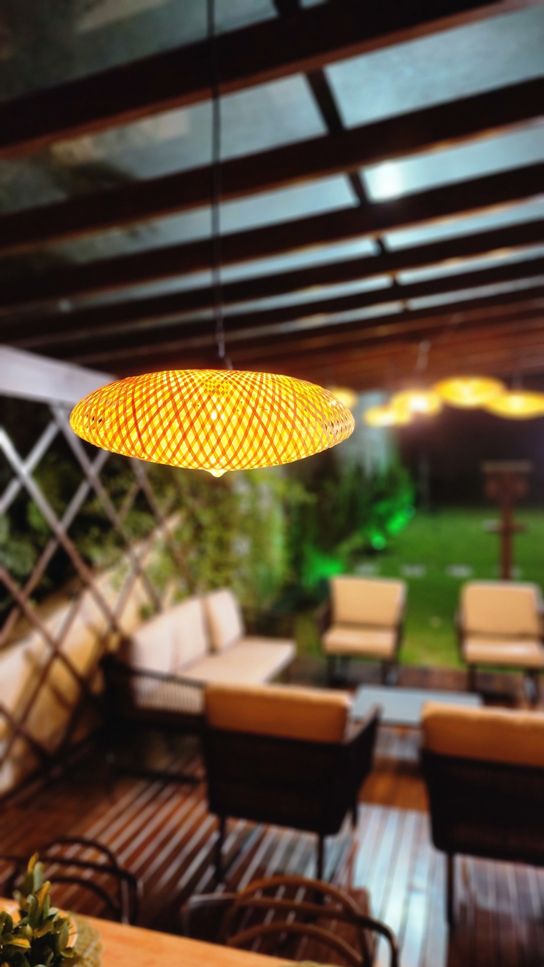 Luminária Pendente de Bambu Honolulu 40cm