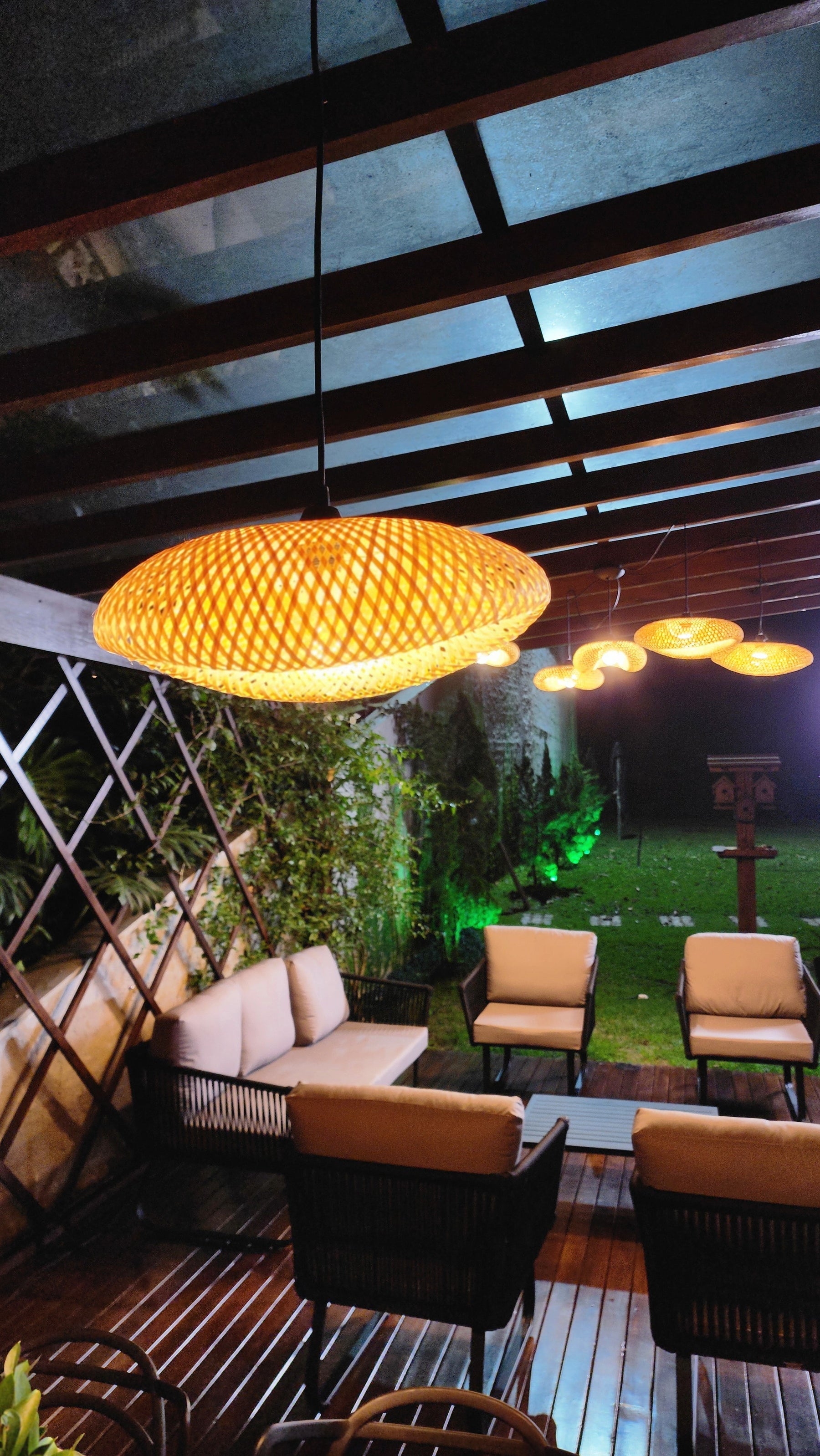 Luminária Pendente de Bambu Honolulu 40cm