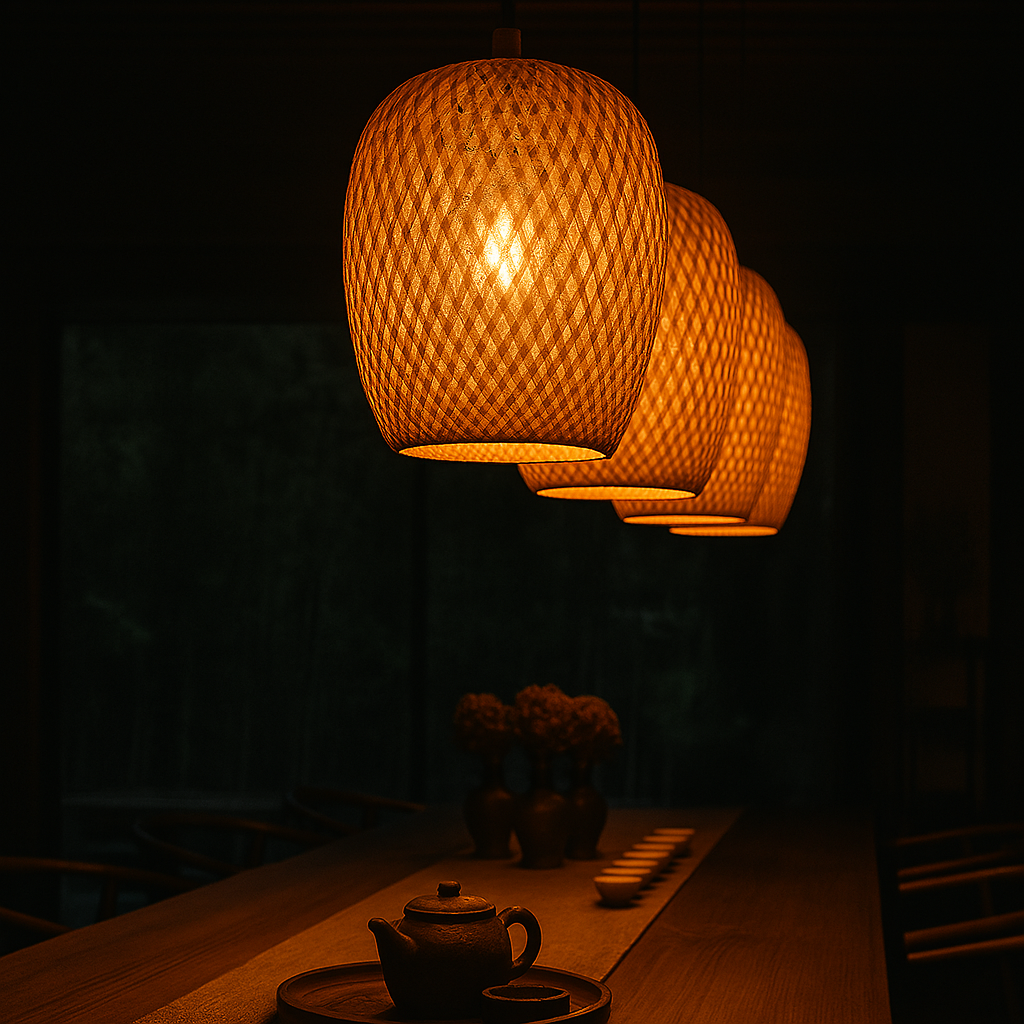 Luminária Pendente de Bambu Aruba