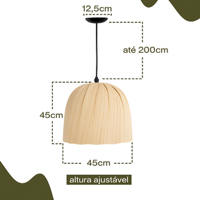 Luminária Pendente de Bambu Santorini
