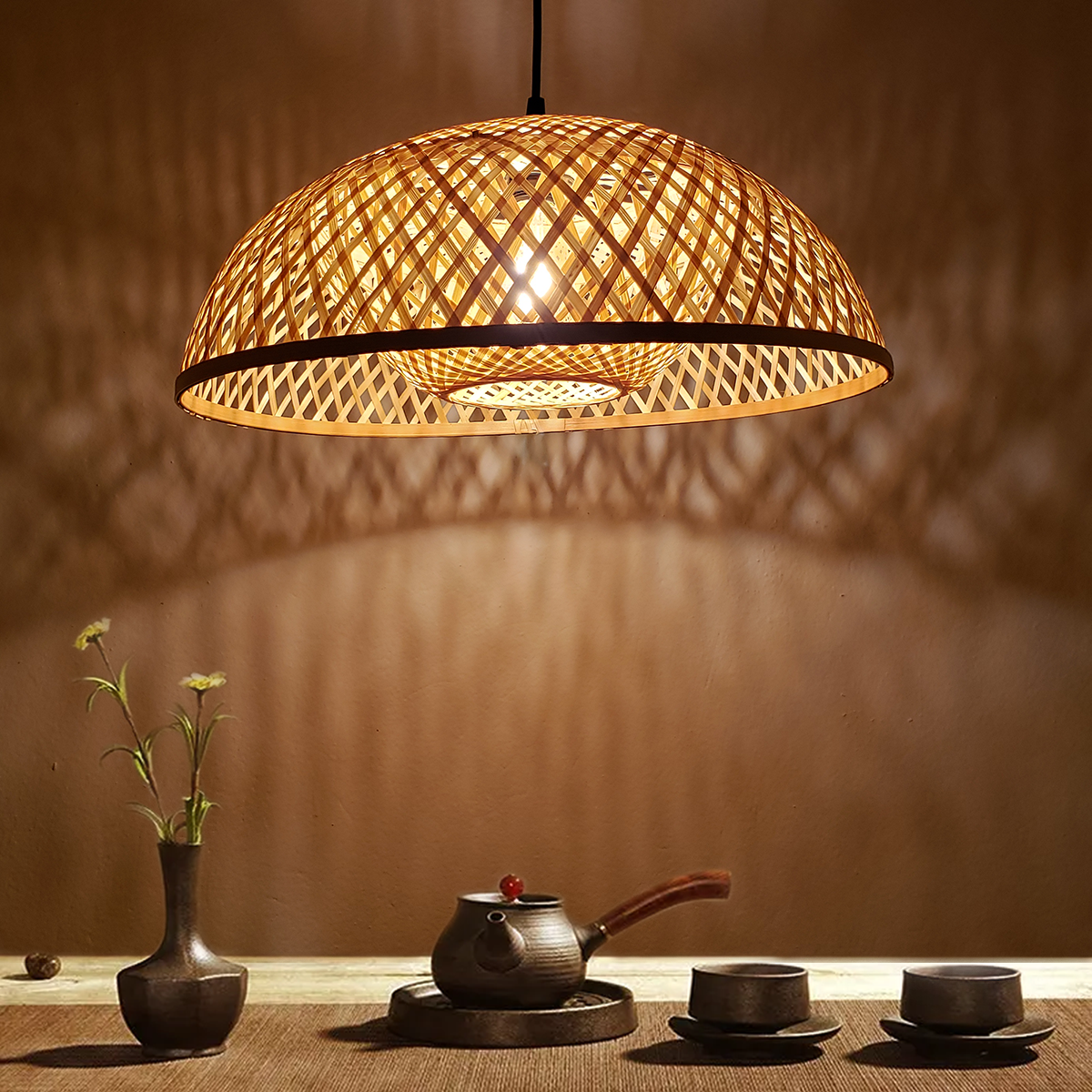Luminária Pendente de Bambu Tulum