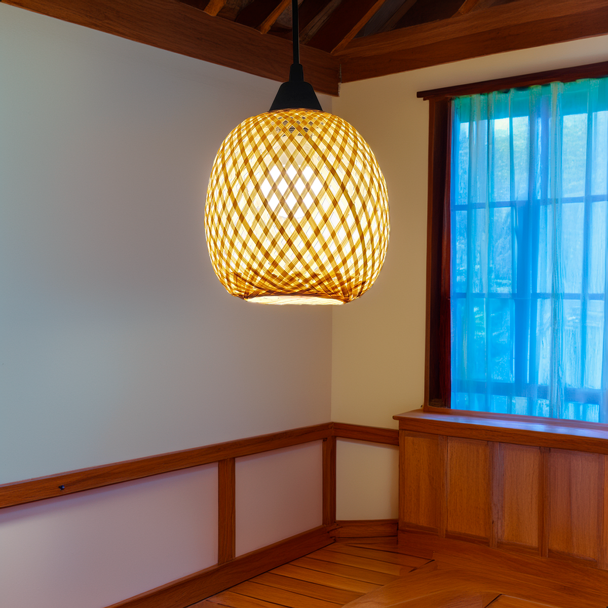 Luminária Pendente de Bambu Maya