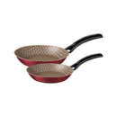 Kit 2 Frigideira Antiaderente Aluminio Turim Vermelho + 5 Utensilios