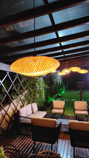 Luminária Pendente de Bambu Honolulu 40cm