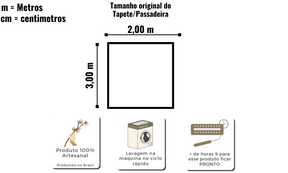 Tapete De Algodão Listrado Verde 2,00x2,50