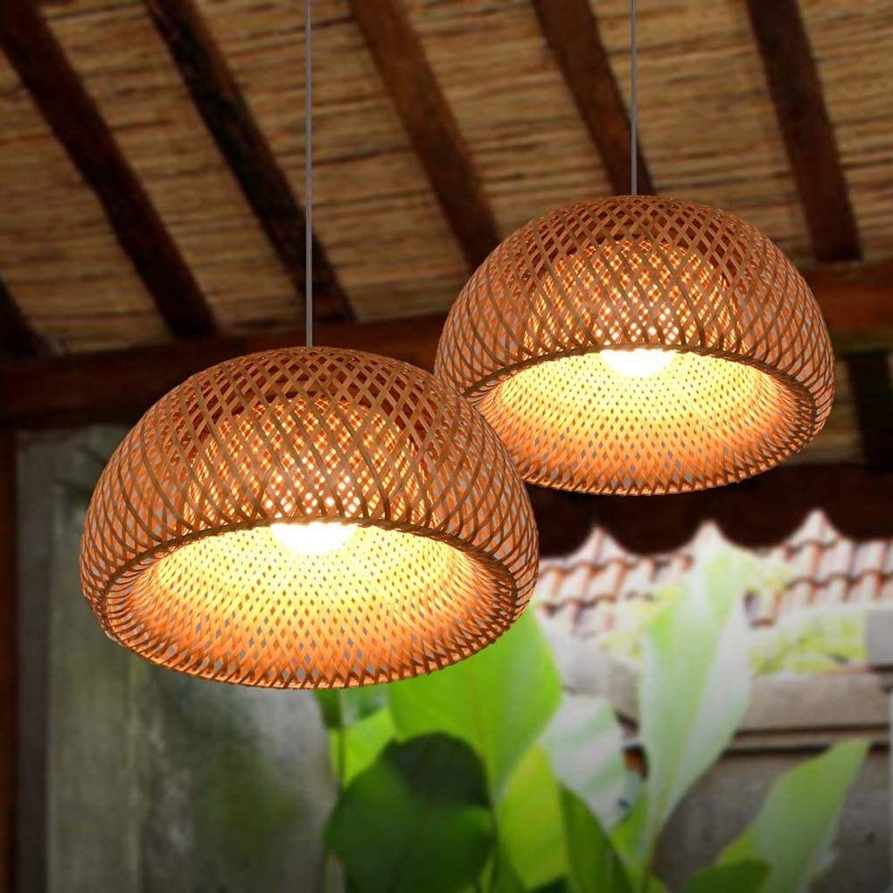 Luminária Pendente de Bambu Malibu 43cm