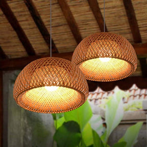 Luminária Pendente de Bambu Malibu 43cm