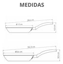 Kit 2 Frigideira Antiaderente Aluminio Turim Vermelho + 5 Utensilios