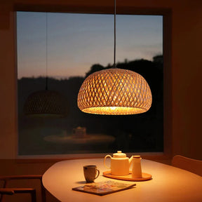 Luminária Pendente de Bambu Malibu Mini 35cm