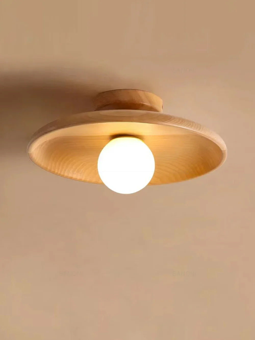 Luminária de Teto de Madeira Nórdica