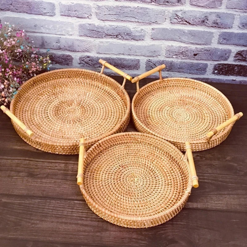 Cesta Organizadora de Rattan com Alça