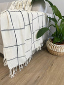 Manta Grid Cru E Preta 1,40X2,30