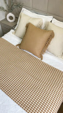 Manta Quadriculada Marrom 1,20X1,80