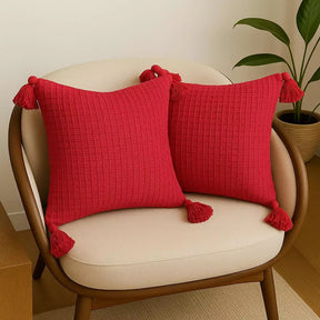 Boho 45x45 pompom piquet cru algodão